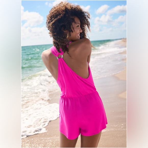 🌺VENUS Hot Pink Halter Romper size Large 🌺 - Picture 11 of 15